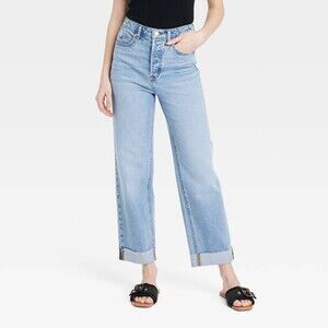 High-Rise Straight Ankle Jeans - Medium Wash 6